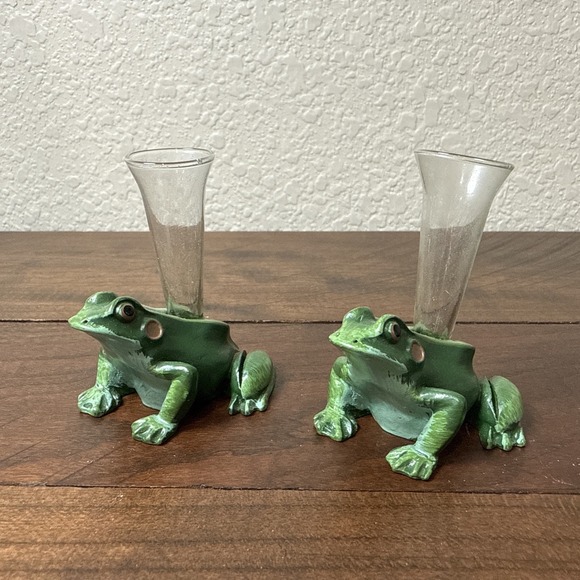 Two's company mini frog vases or Candle Holder - Picture 1 of 6